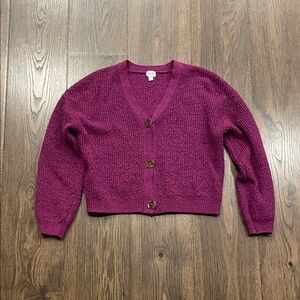 Francesca's Collections Magenta Cardigan Sweater